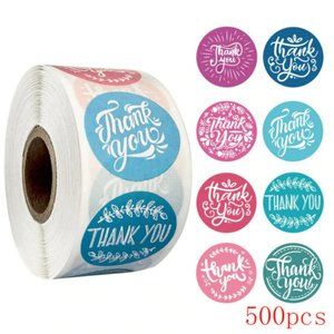 Thank You colorful Stickers - 500 pcs - NWT